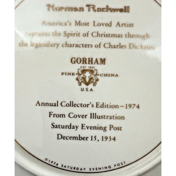 Norman Rockwell God Bless Everyone Tiny Tim 1974 Collector Plate - Picture 3 of 3